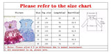 size chart for A Frozen-themed children's dress featuring a pastel pink top with printed images of Anna and Elsa and a vibrant purple sequined skirt, perfect for a playful princess look.
