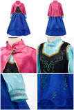 Girls' Enchanted Anna-Inspired Adventure Costume Dress with Sparkling Cape