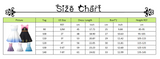 size chart for the Disney inspired Frozen Elsa and Anna Play twirl dresses
