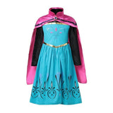 Anna Blue Frozen Dress with Pink Cape