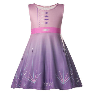 Elsa and Anna Purple Frozen Inspired Casual Play Dress
