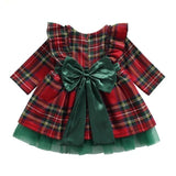 Red and Green Plaid Holiday Dress for Girls