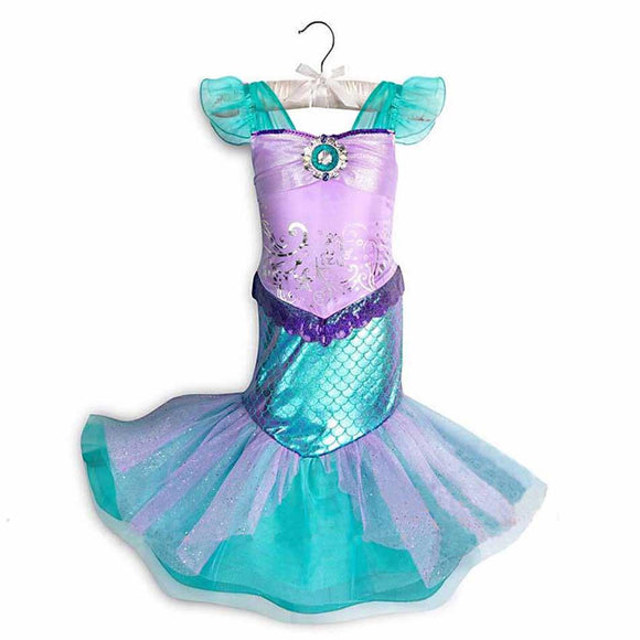 Disney Girls Little Mermaid Ariel Princess Dresses Costume - Style Ariel 2