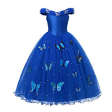 Live Action New Cinderella Blue Princess Butterfly Dress