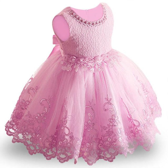 Bitsy-Boo Floral Lace Sleeveless Ballgown