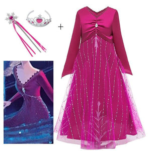 Disney Frozen Anna Elsa Princess Dress Girls Dress Frozen 2 Dresses For Girls Costume Elegant Carnival Cosplay Party vestidos