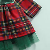 Red and Green Plaid Holiday Dress for Girls
